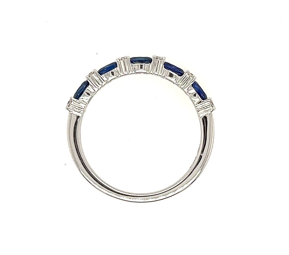Thumbnail: Sapphire 1.07ct and Diamond 0.12ct in 18ct White Gold Eternity Ring