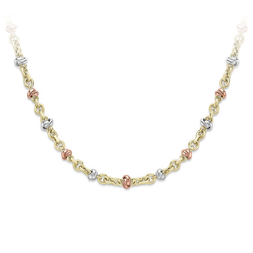 Three colour heavy gold necklace
