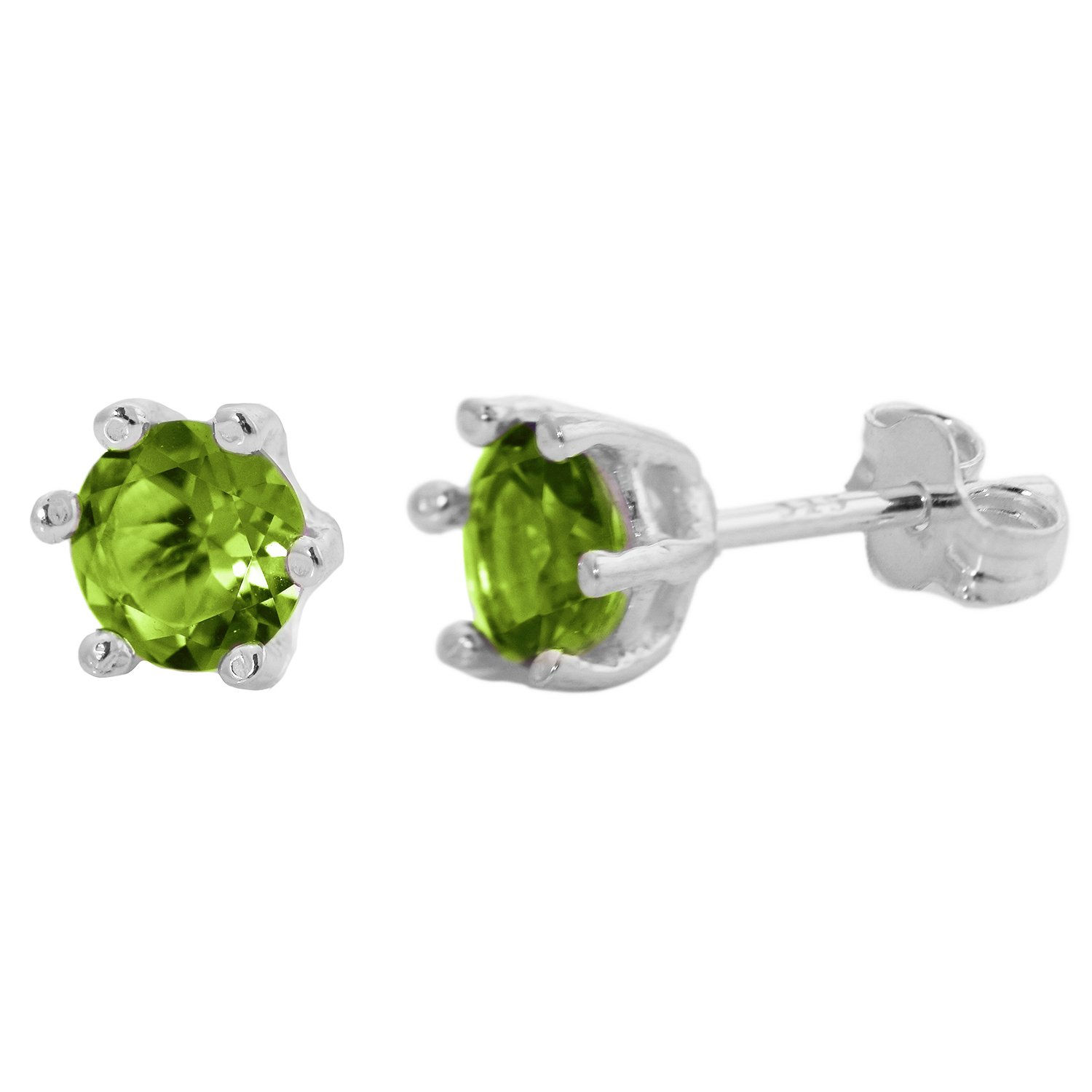 Peridot Silver Stud Earrings
