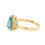 Thumbnail: Swiss Blue Topaz Pear and Diamond Halo 9ct Yellow Gold Ring