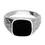 Thumbnail: Black Enamel Silver Signet Ring