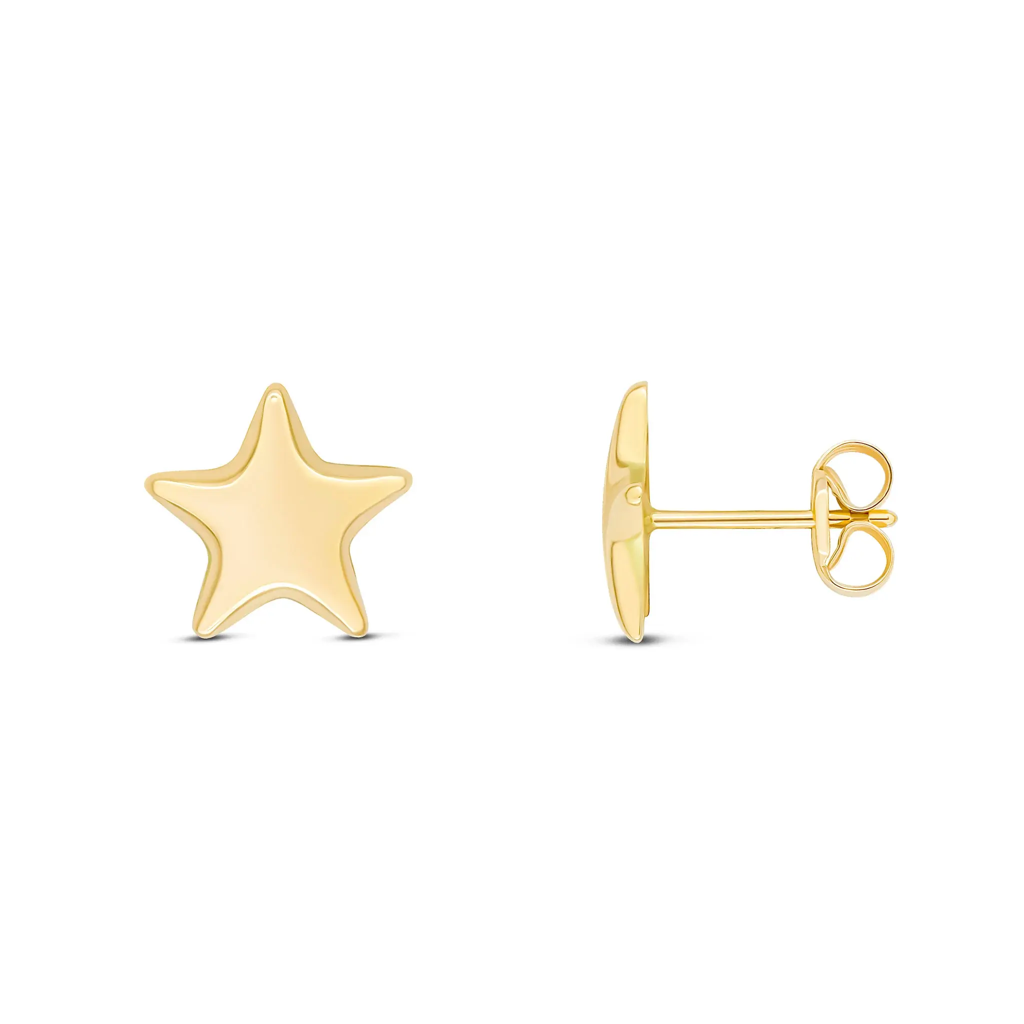 Polished Star Gold Stud Earrings