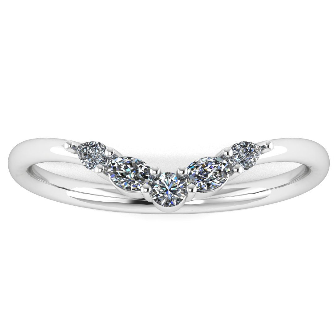 9ct White Gold Lab-Grown Diamond Shaped Ring Size M