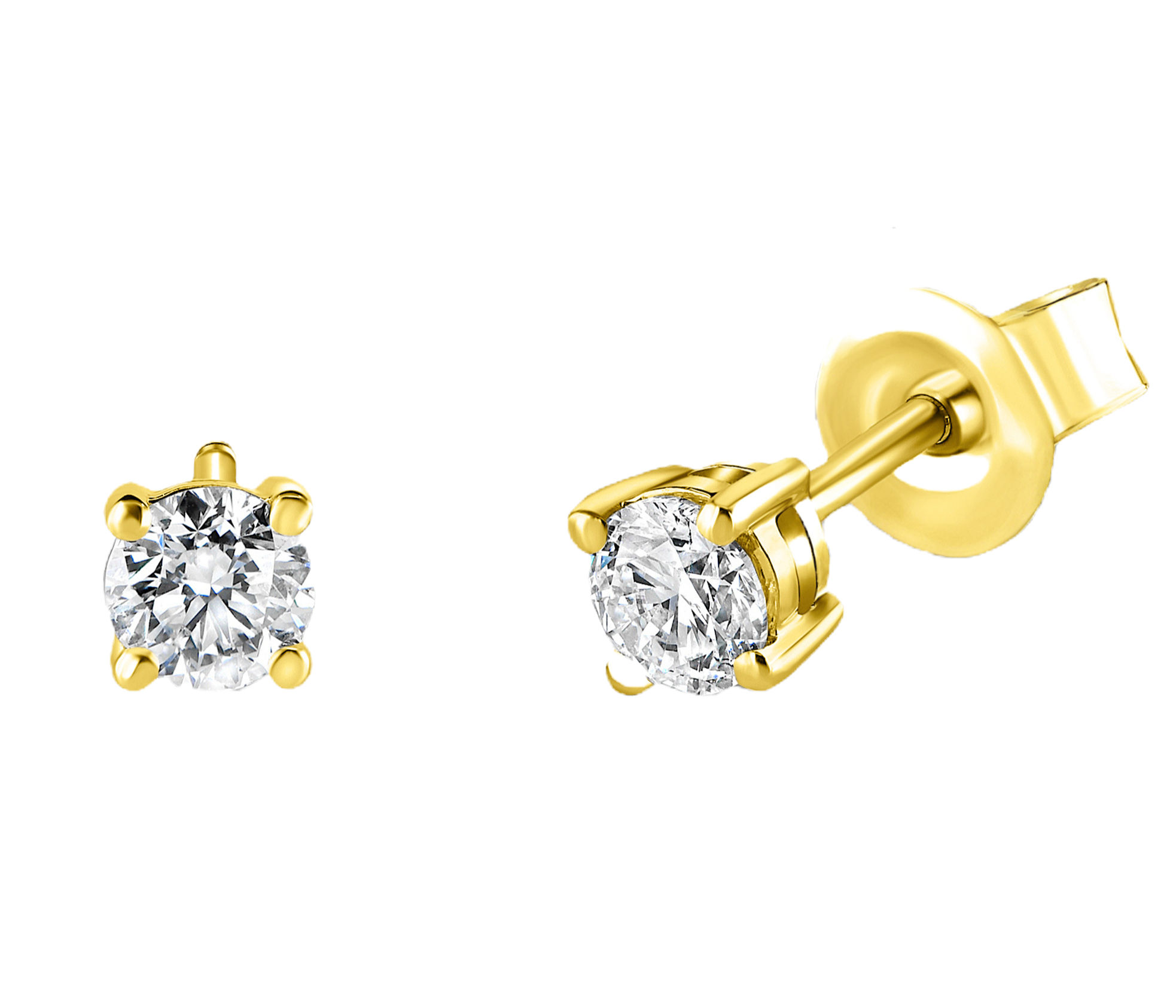 Lab Grown Diamond 1ct total 9ct Yellow Gold Stud Earrings