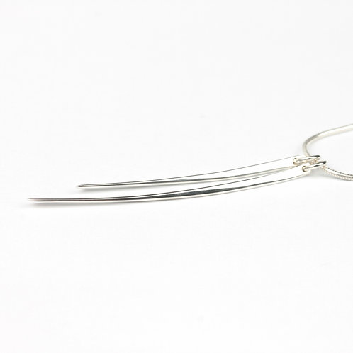 Silver wired double Long Pendants