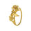Thumbnail: Swallow & Leaf Gold Plated Silver Ring with Diamond Set Flower