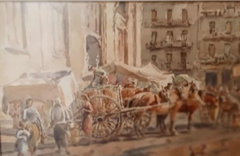 CUADRO EL MERCAT CENTRAL DE JOAN BAPTISTA PLANA PINTOR GALERIA DART LA CATEDRAL EN TARRAGONA