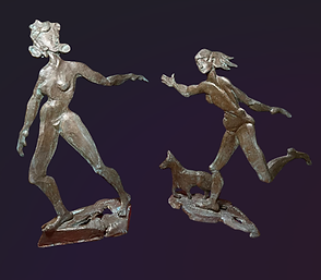 escultura corriendo con lobos de Verónica Bilbao