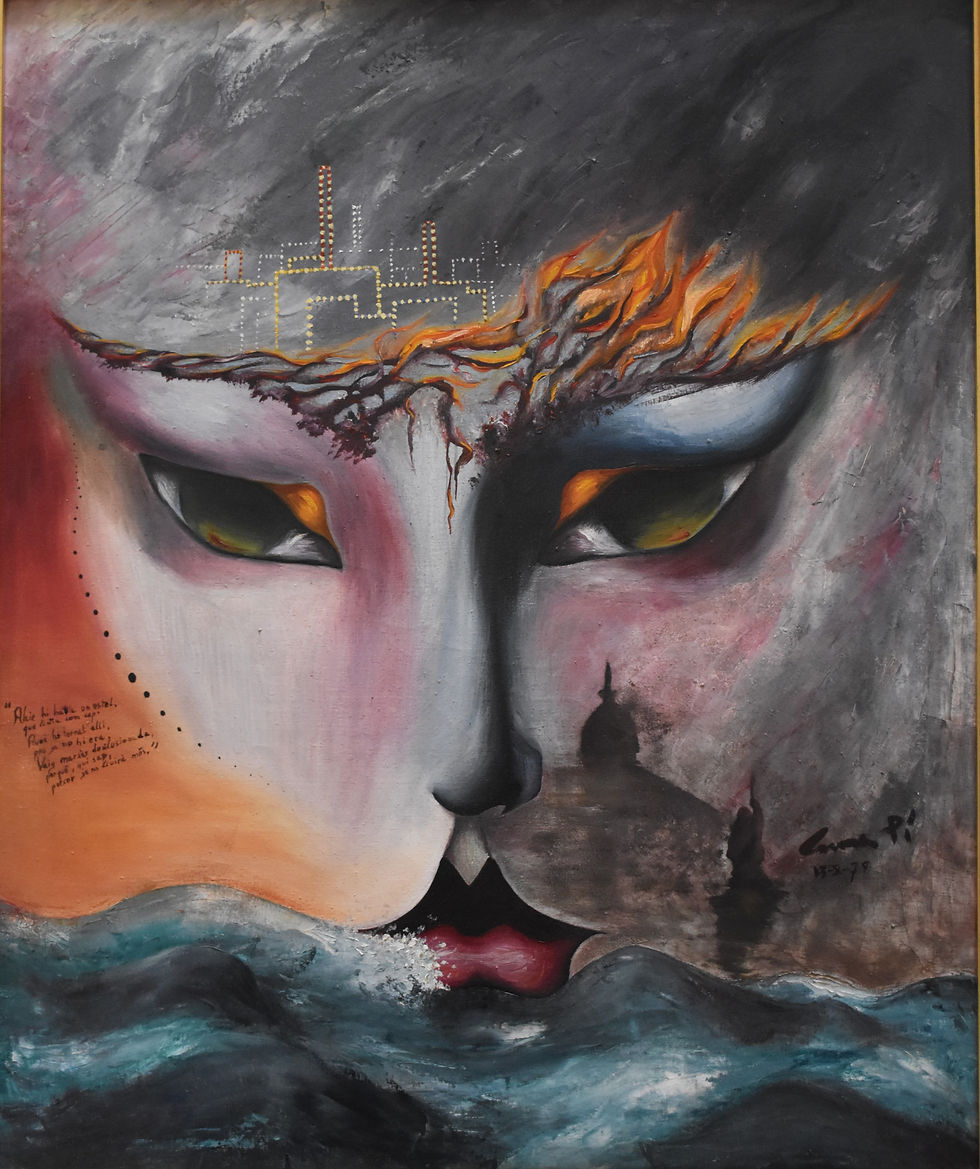 CUADRO TARRAGONA DESTRUIDA DE CARME PI PINTORA DE LA GALERIA DART LA CATEDRAL