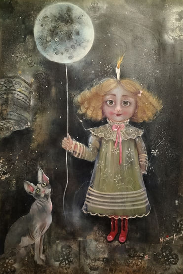 CUADRO PASEANDO LA LUNA DE MYRIAM ARNOLD