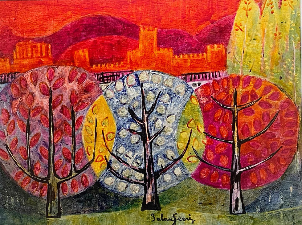 CUADRO EL BOSC DE PALAU FERRE PINTOR DE LA GALERIA DART LA CATEDRAL EN TARRAGONA