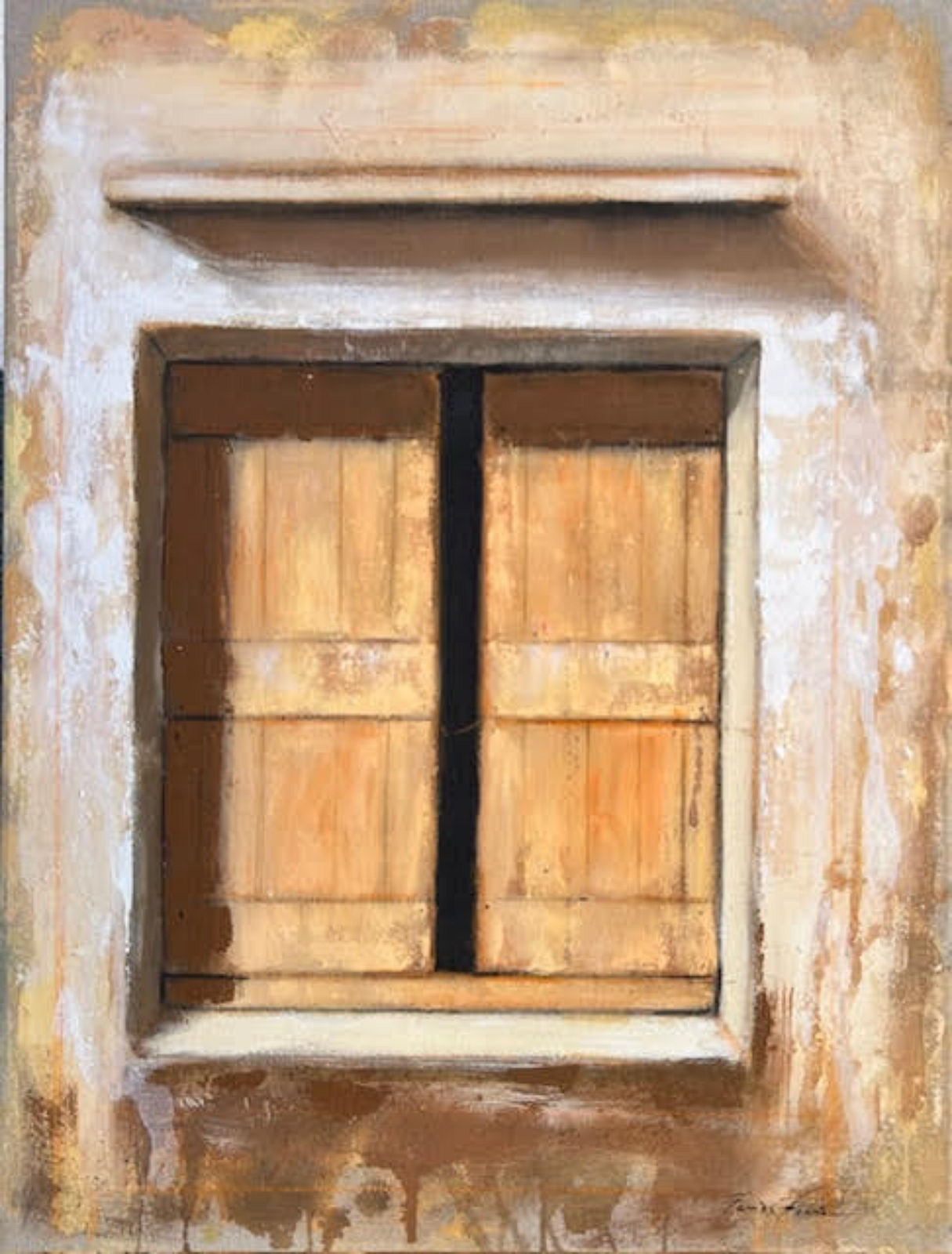 CUADRO FINESTRA I PORTICONS DE FUSTA  DE TOMAS TORNE GALERIA DART LA CATEDRAL EN TARRAGONA