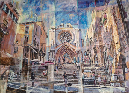 CATEDRAL AL ATARDECER DE TITO FIGUERAS PINTOR