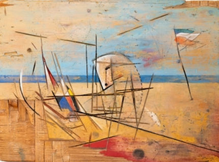 CUADRO BATALLA DE ANGHIARI CUARTA RECREACION DE JOSEP Mª ROSSELLO