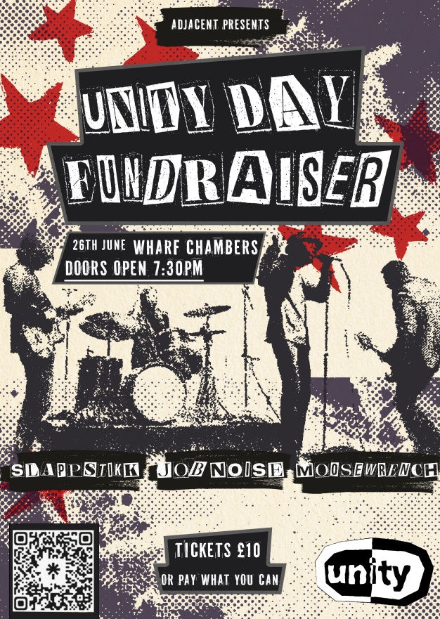 Adjacent Presents: A Unity Day Fundraiser - Featuring - Moose Wrench, Slappstikk and Job Noise