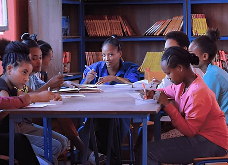 Students in Ethiopia studying