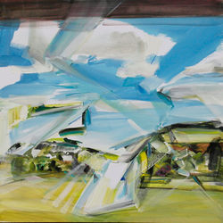 Anna Sypenova, Krajina 2, Acrylic on Canvas, 45 x 45 cm, 2018