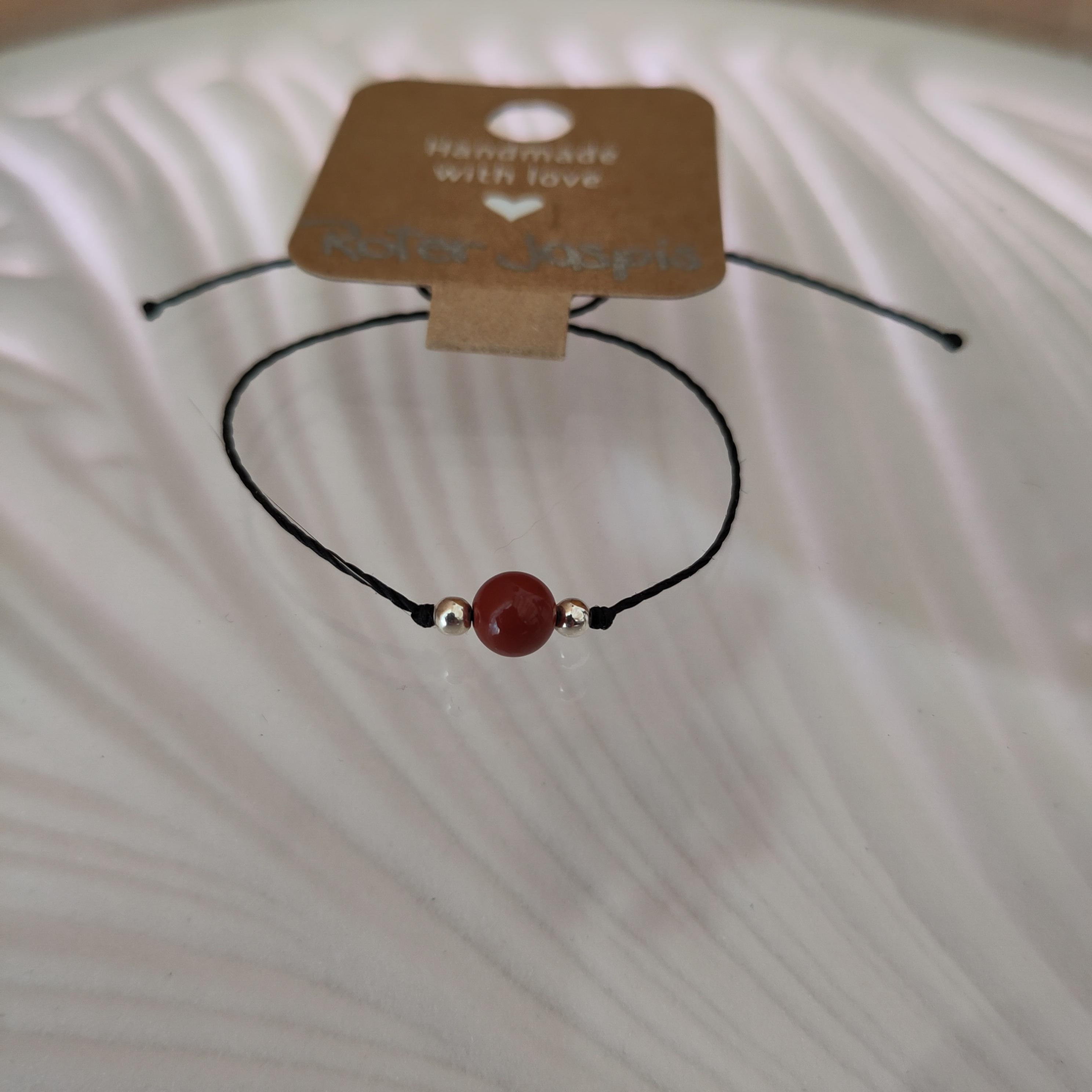 roter Jaspis (silber) Armband
