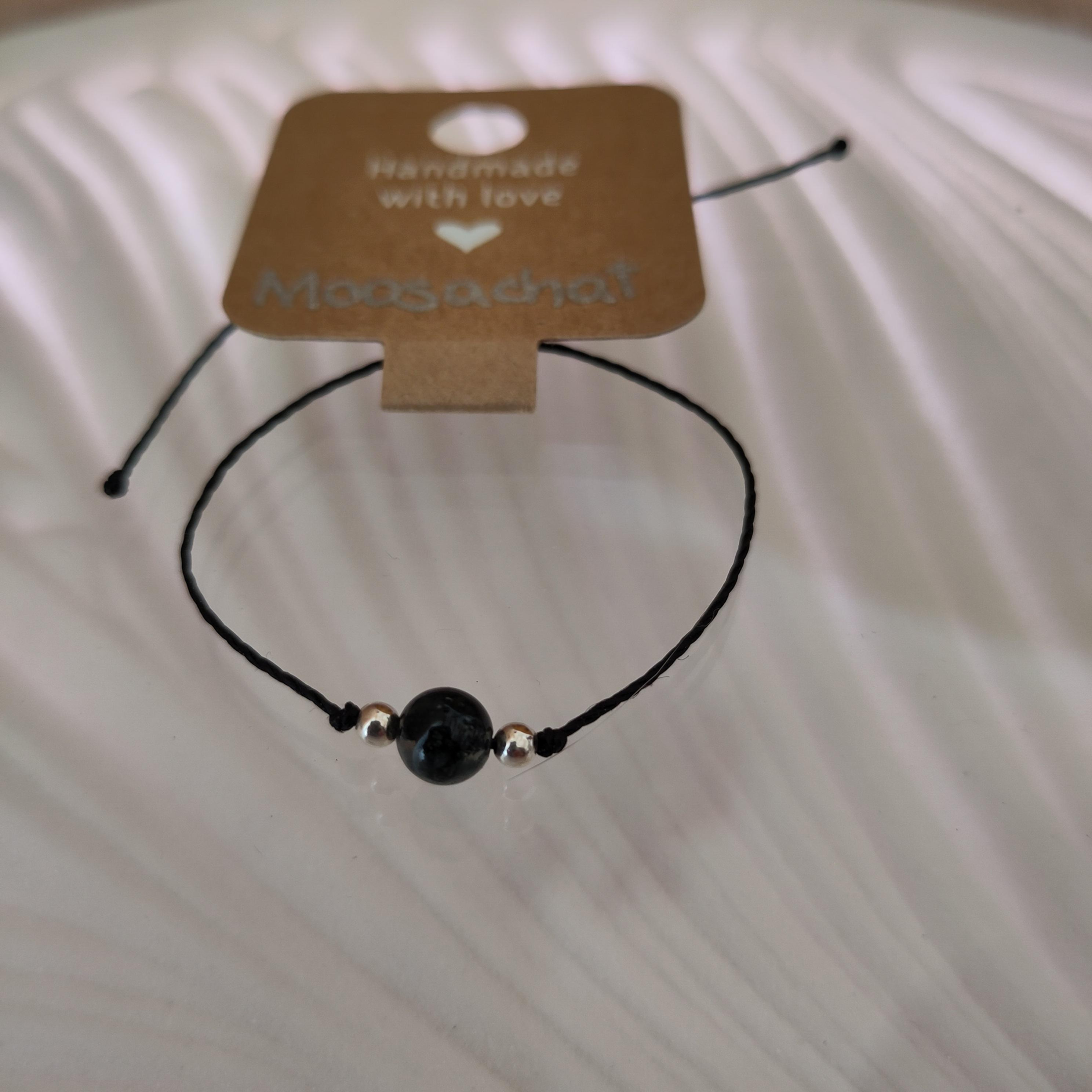 Moosachat (silber) Armband