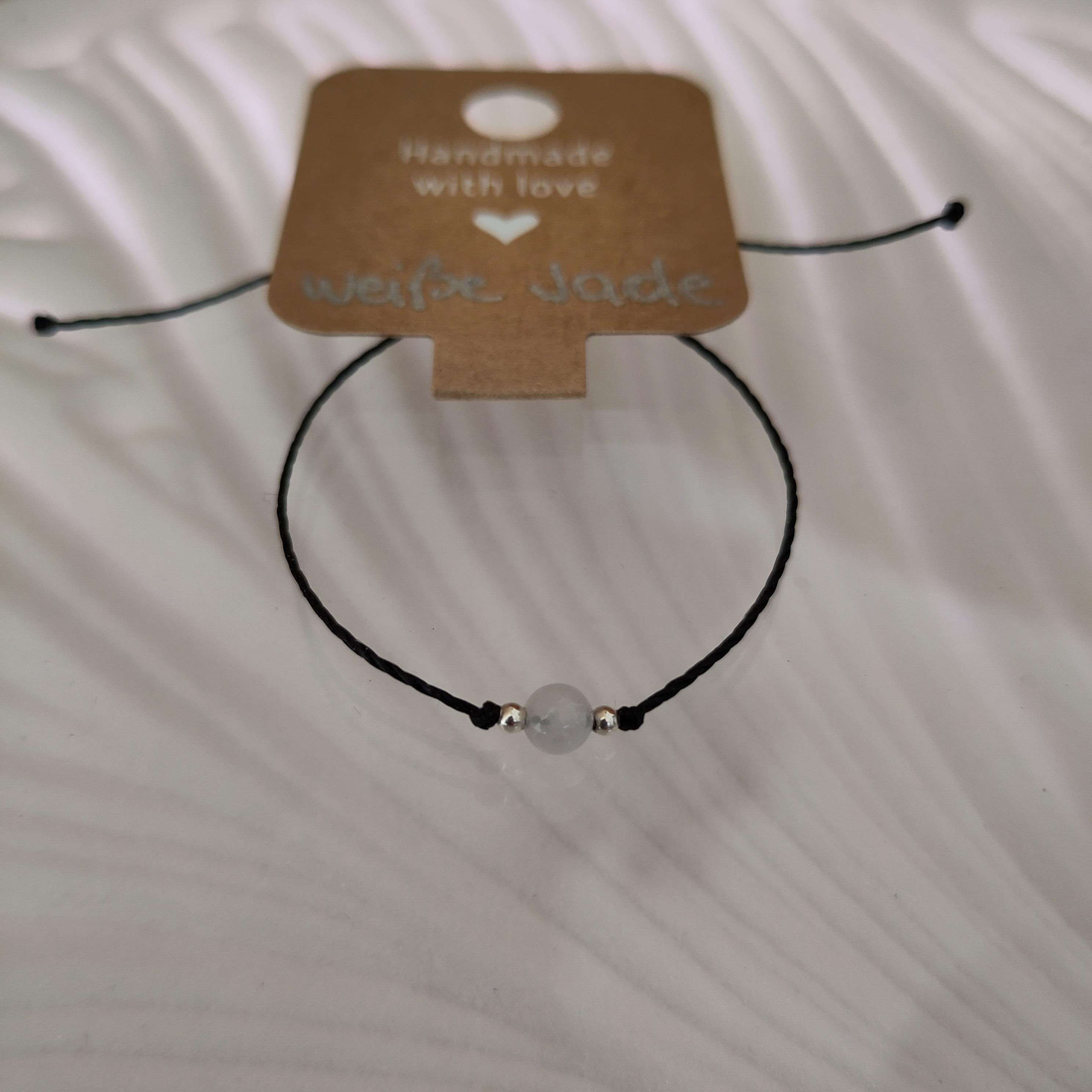 weiße Jade (silber) Armband
