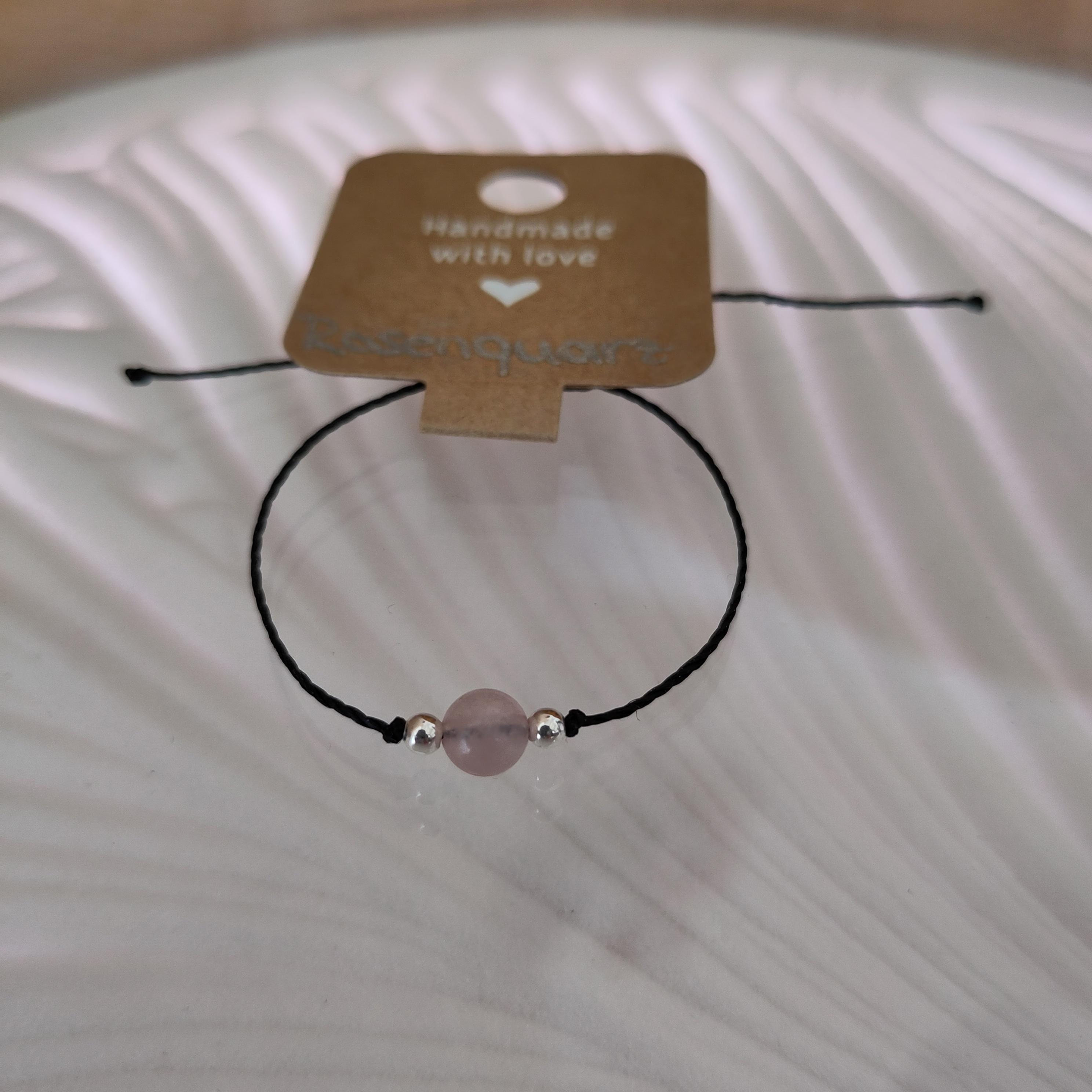 Rosenquarz (silber) Armband