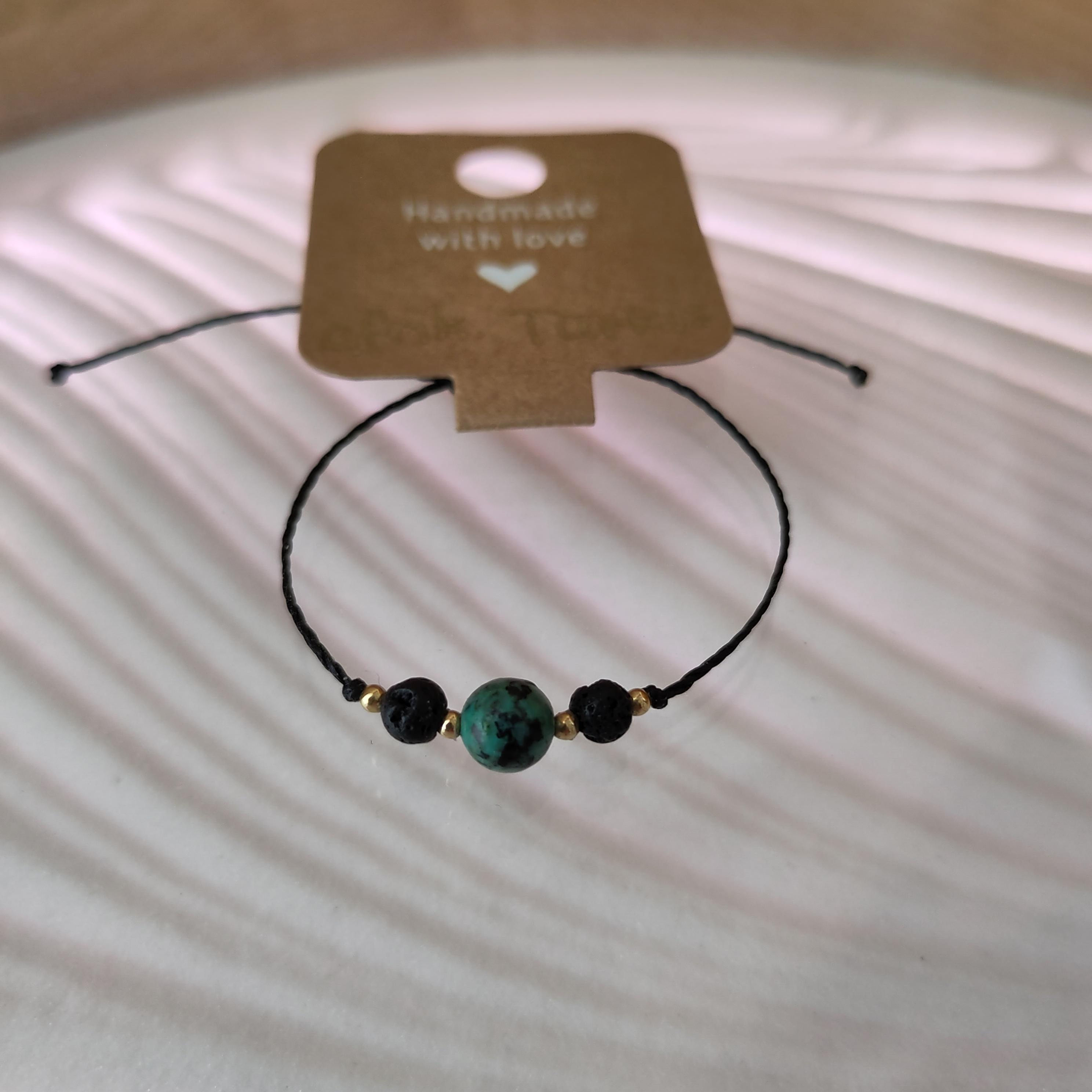 afrikanischer Türkis (gold) Diffuser-Armband