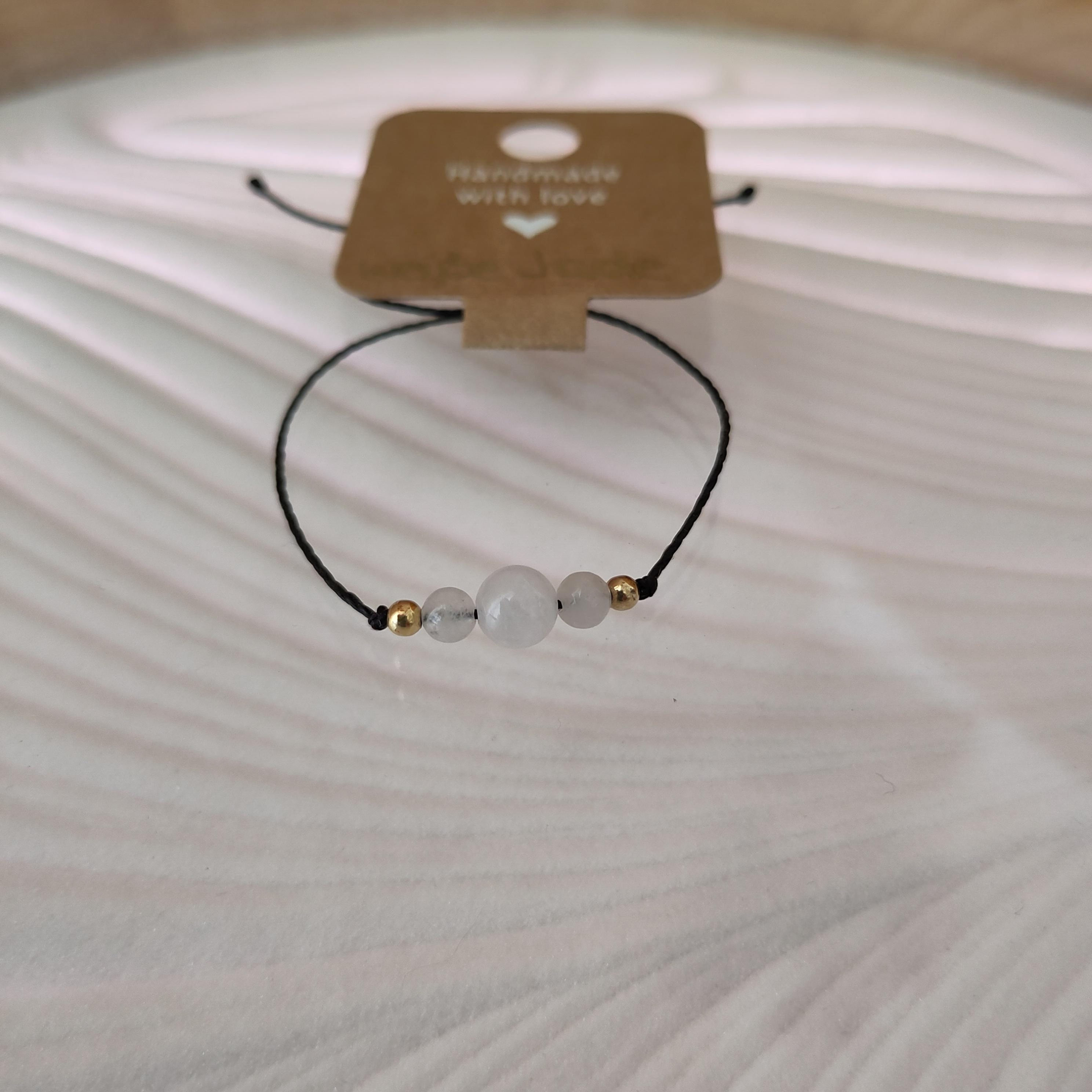 weiße Jade (gold) Armband
