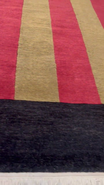 Thumbnail: Beige and Pink Striped Modern Area Rug