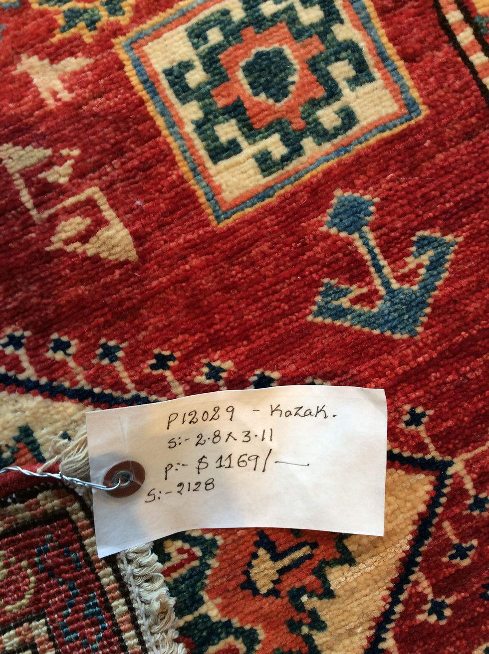 Thumbnail: Hand-Knotted Kazak Design Area Rug