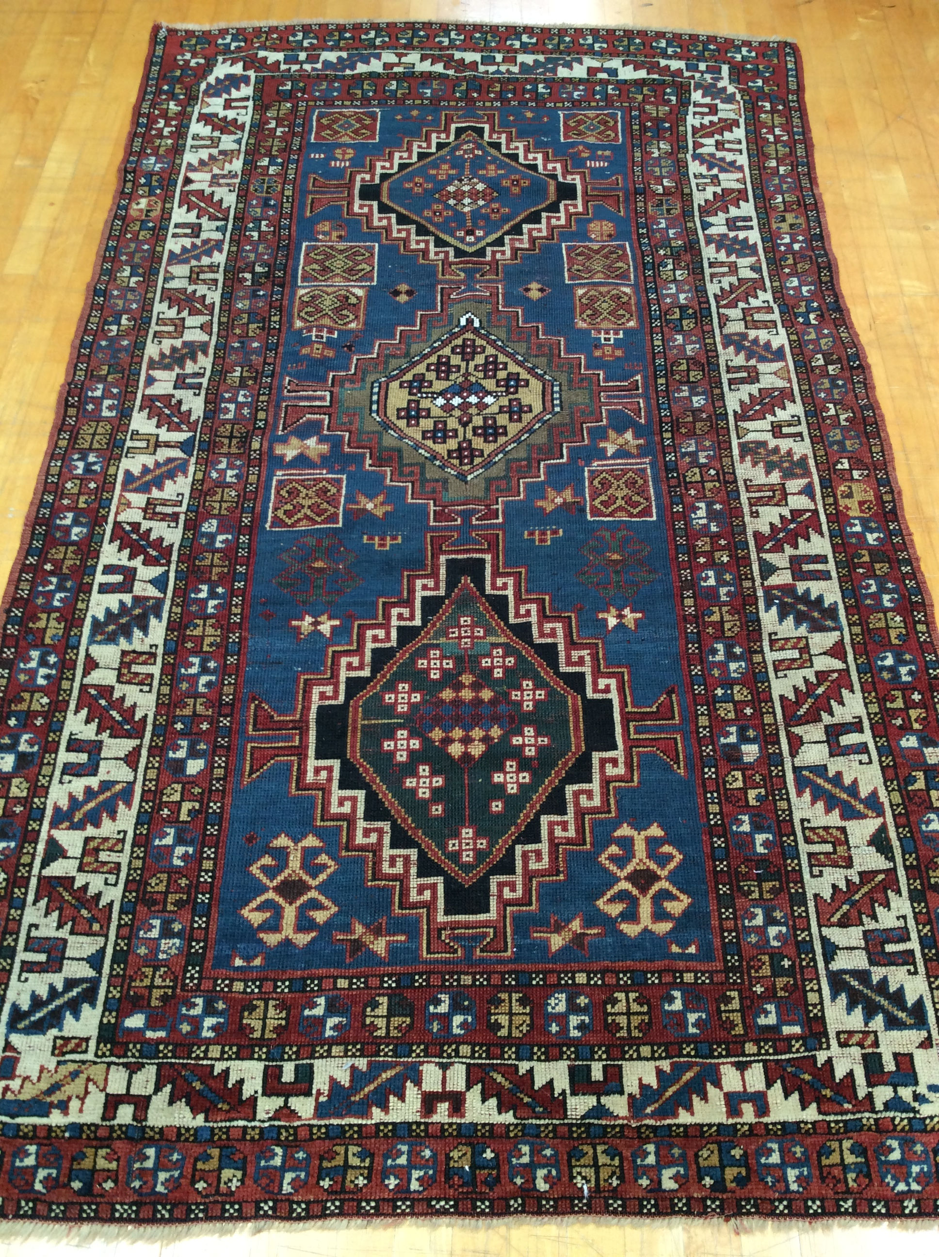 Antique Caucasian Kazak Area Rug