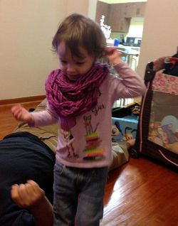 Pink and purple scarf