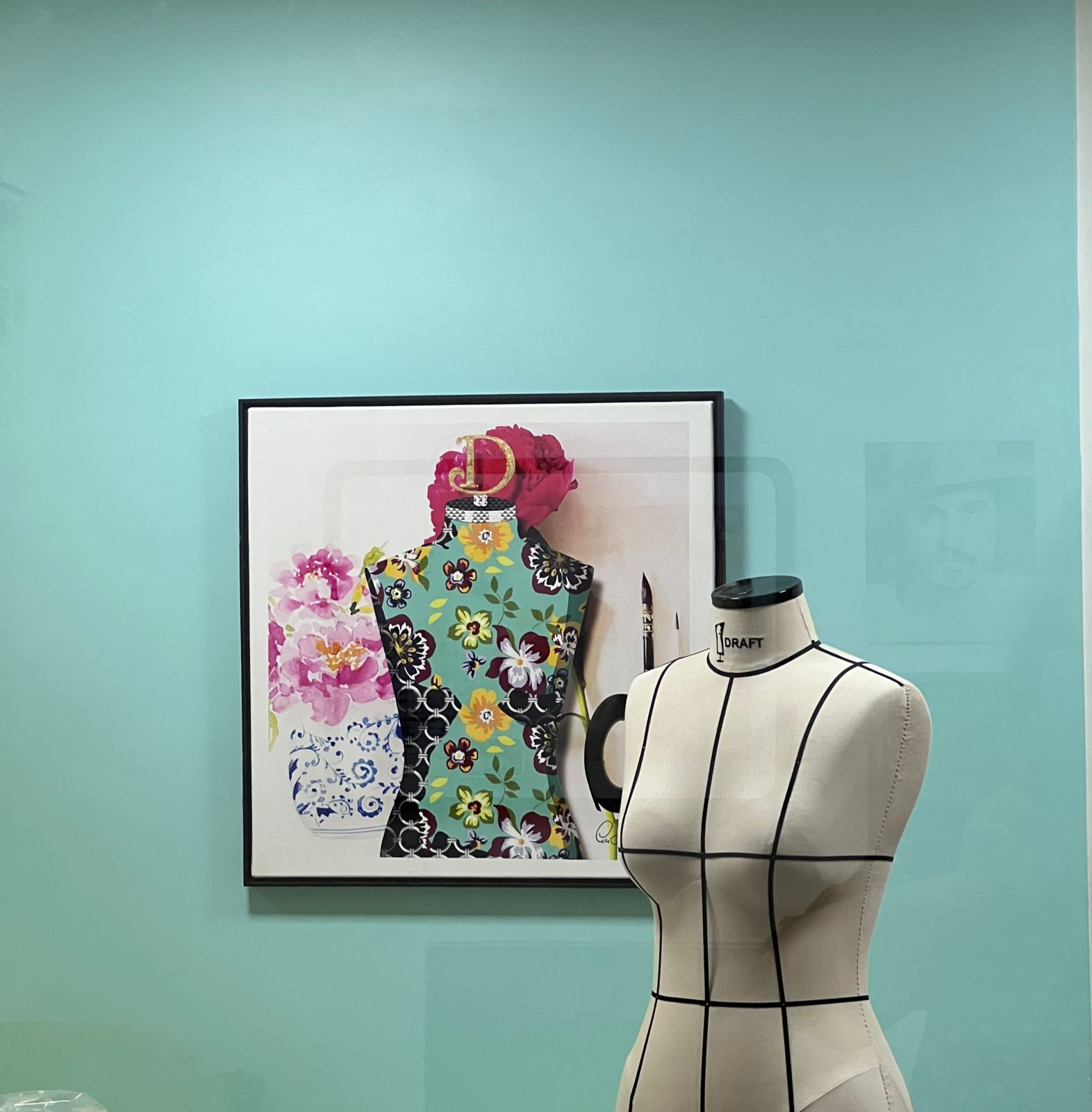 Manequim em Quadro 60 x 60 cm - Quadrado