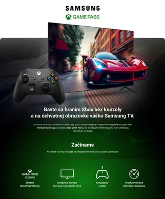 Reklamný brand page pre značku Samsung a Xbox