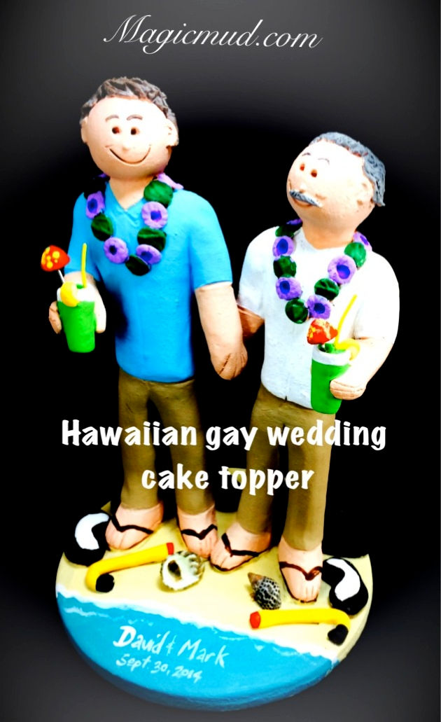 Thumbnail: Wedding Cake Topper for Gay Grooms