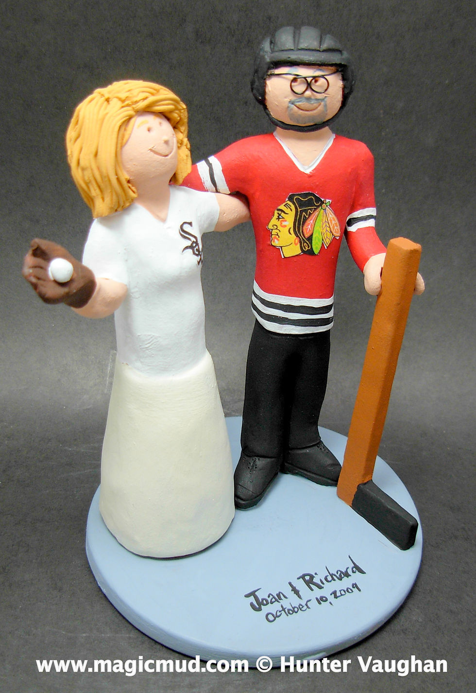 Thumbnail: Personalized Baseball Wedding Cake Topper