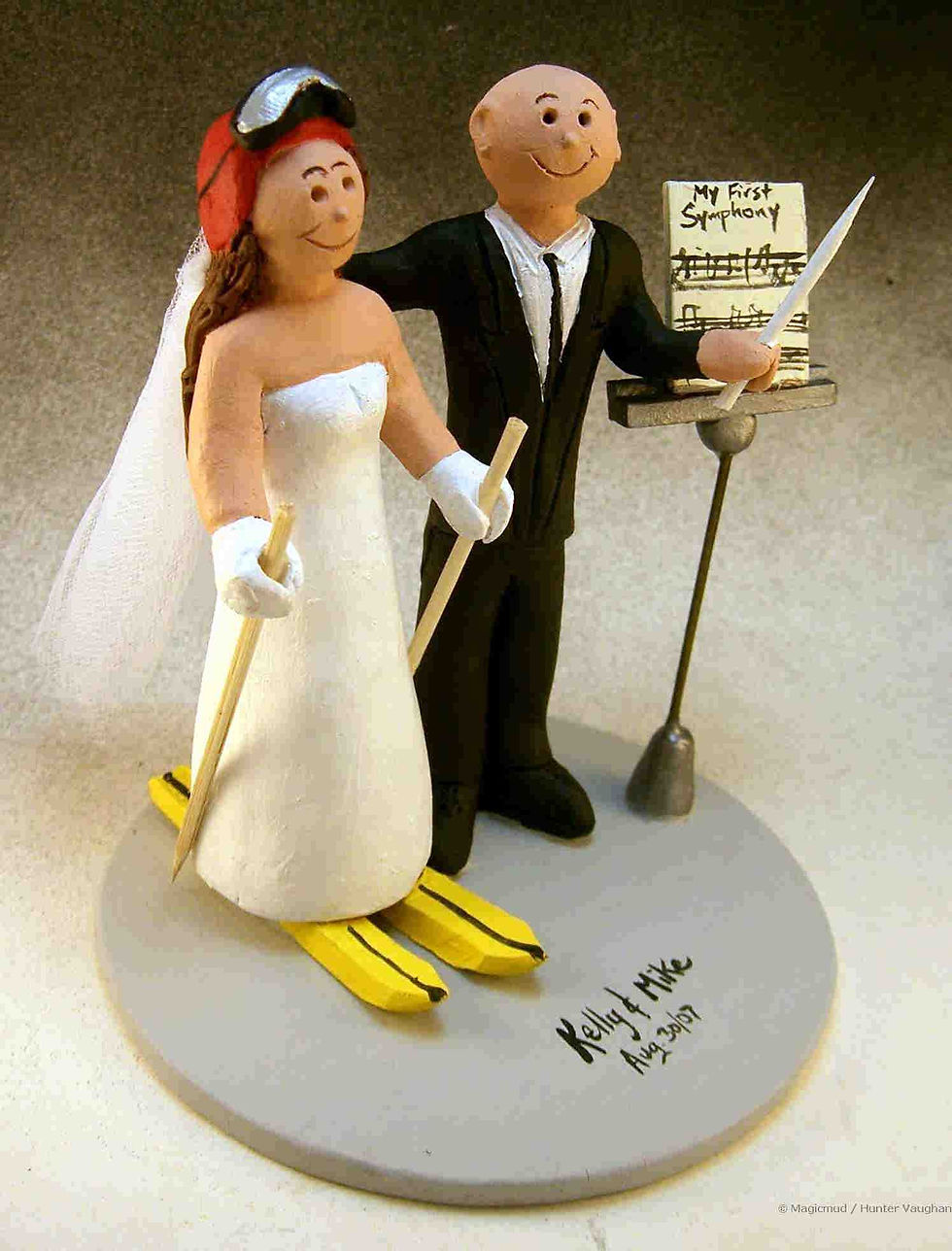 Thumbnail: SnowBoarder's and Skiier's Wedding Cake Topper