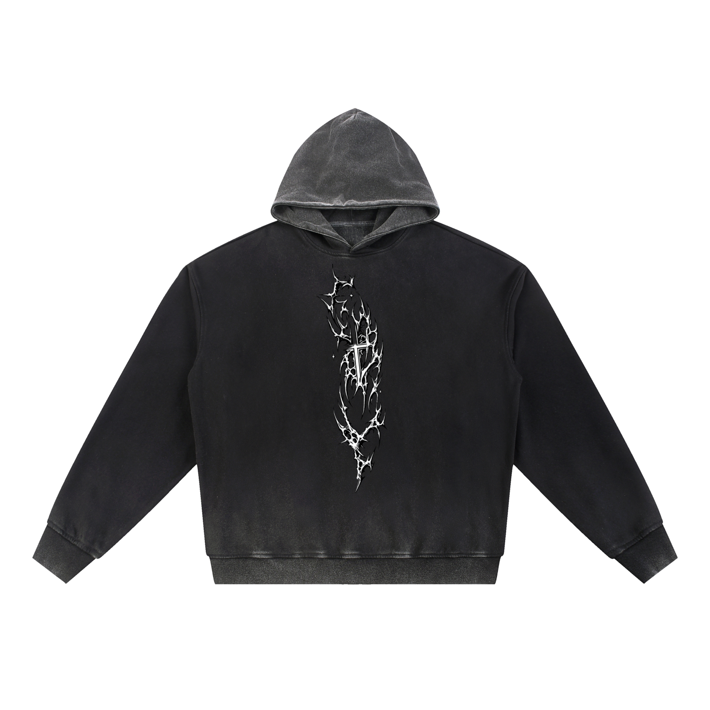 Vintage Washed Gradient Fleece Hoodie