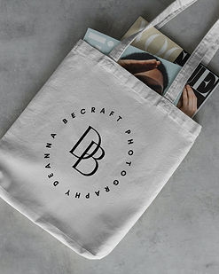 logo with custom brand fonts on a canvas tote.jpg