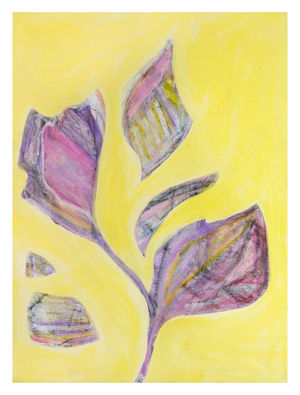 Abstract Fractured Flowers Yellow #4