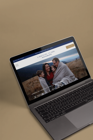 a laptop is open to a page for lancevin clark photography