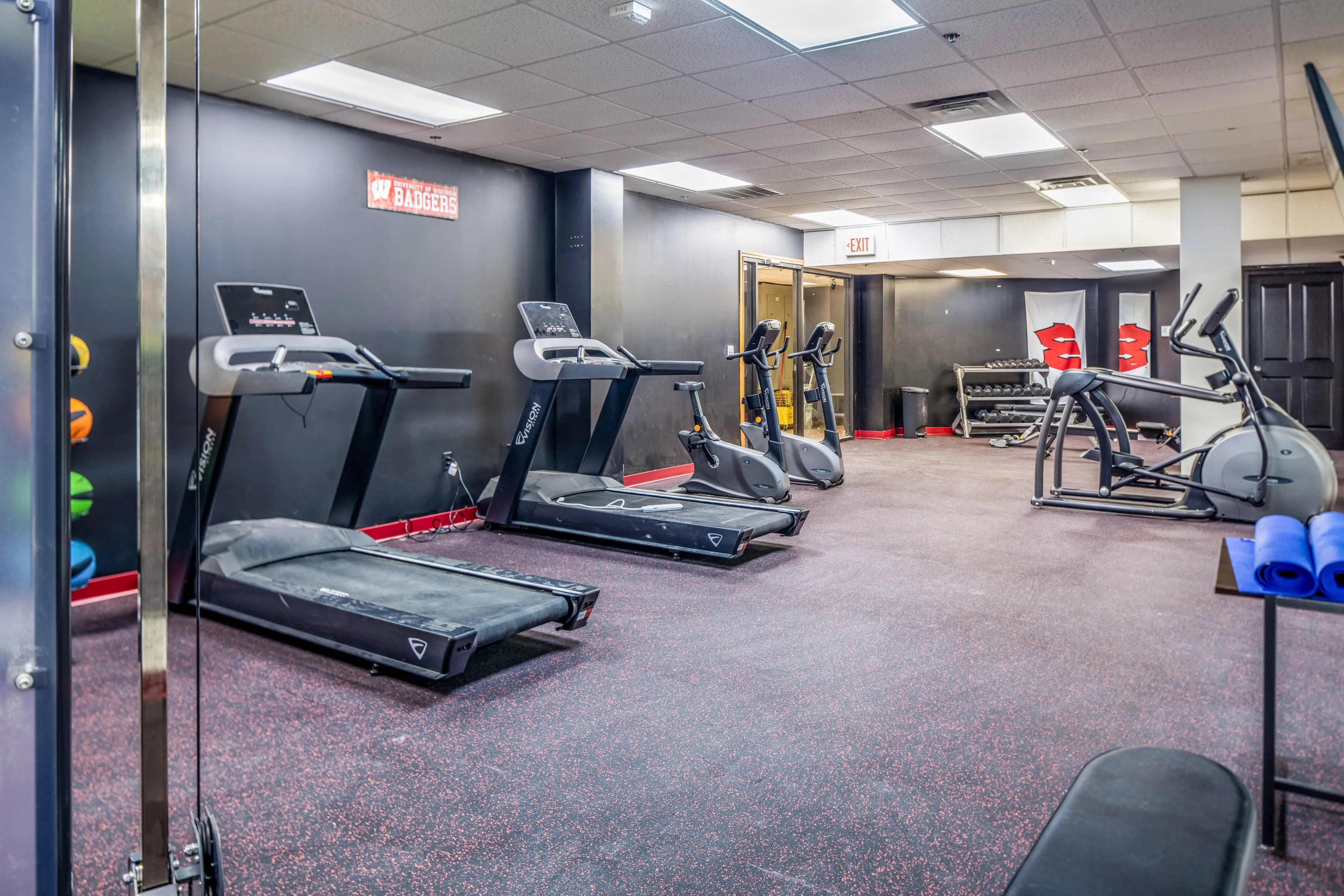 24-hour fitness center at Collegiate Campus Apartments