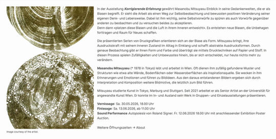 個展 │ Korrigierende Erfahrung │ Masanobu Mitsuyasu