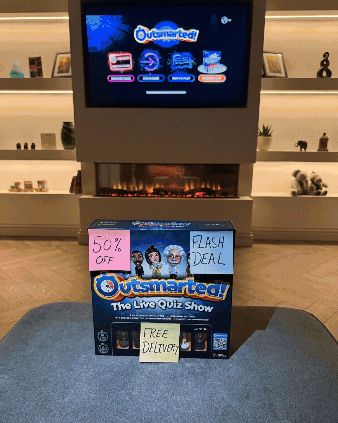 A GIF of a mixture of different ad creative designs by Claire Sharp and her team.