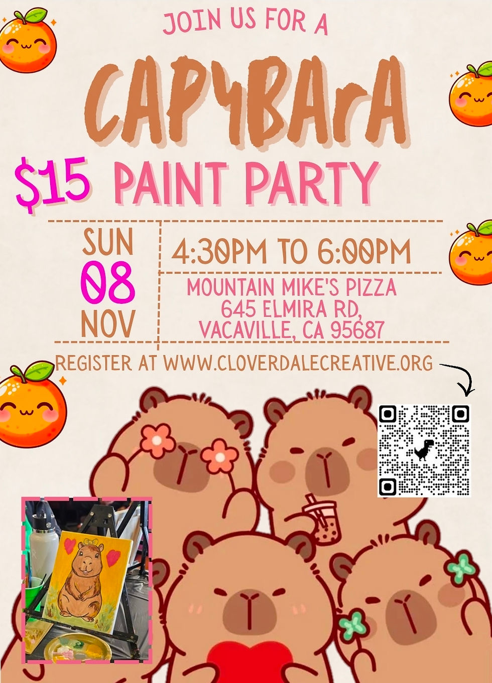🌼Capybara Paint Party🌼 | VACAVILLE 