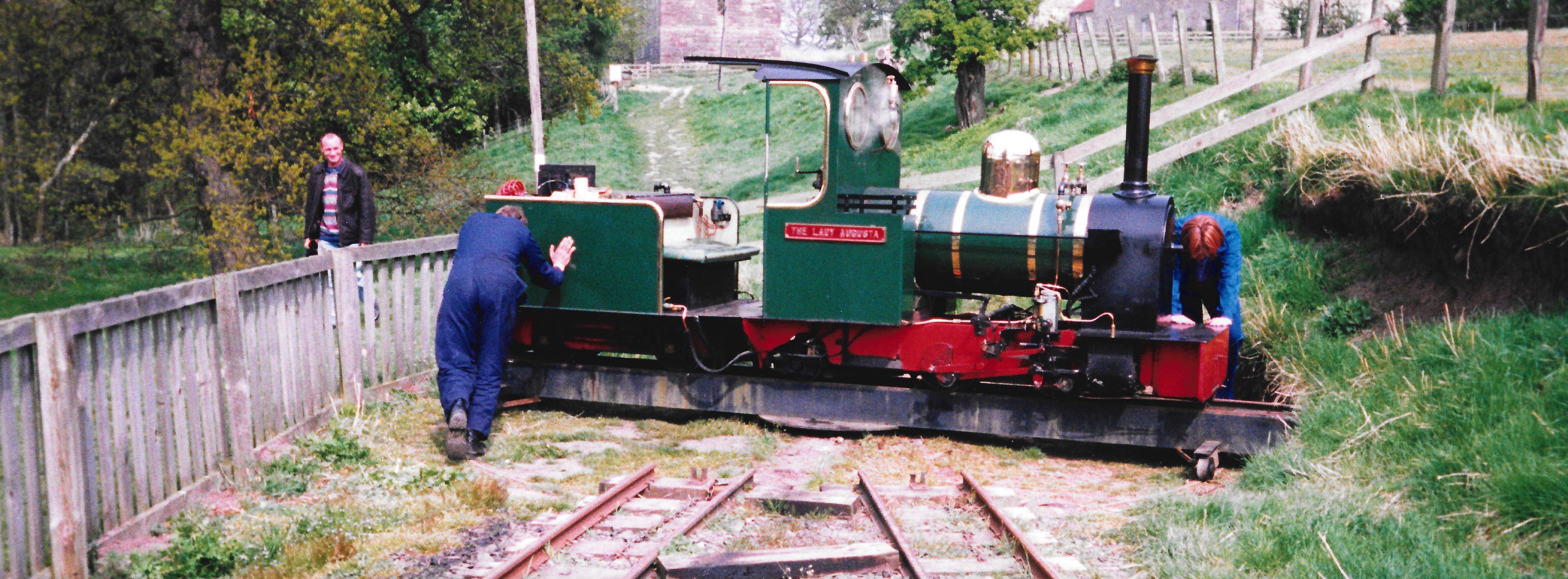 The Lady Augusta on the turntable at Etal Station
