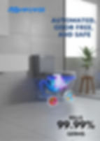 Thumbnail: UV-C toilet sterilizer mounted inside lid emitting blue germicidal light to kill 99.9% of bacteria