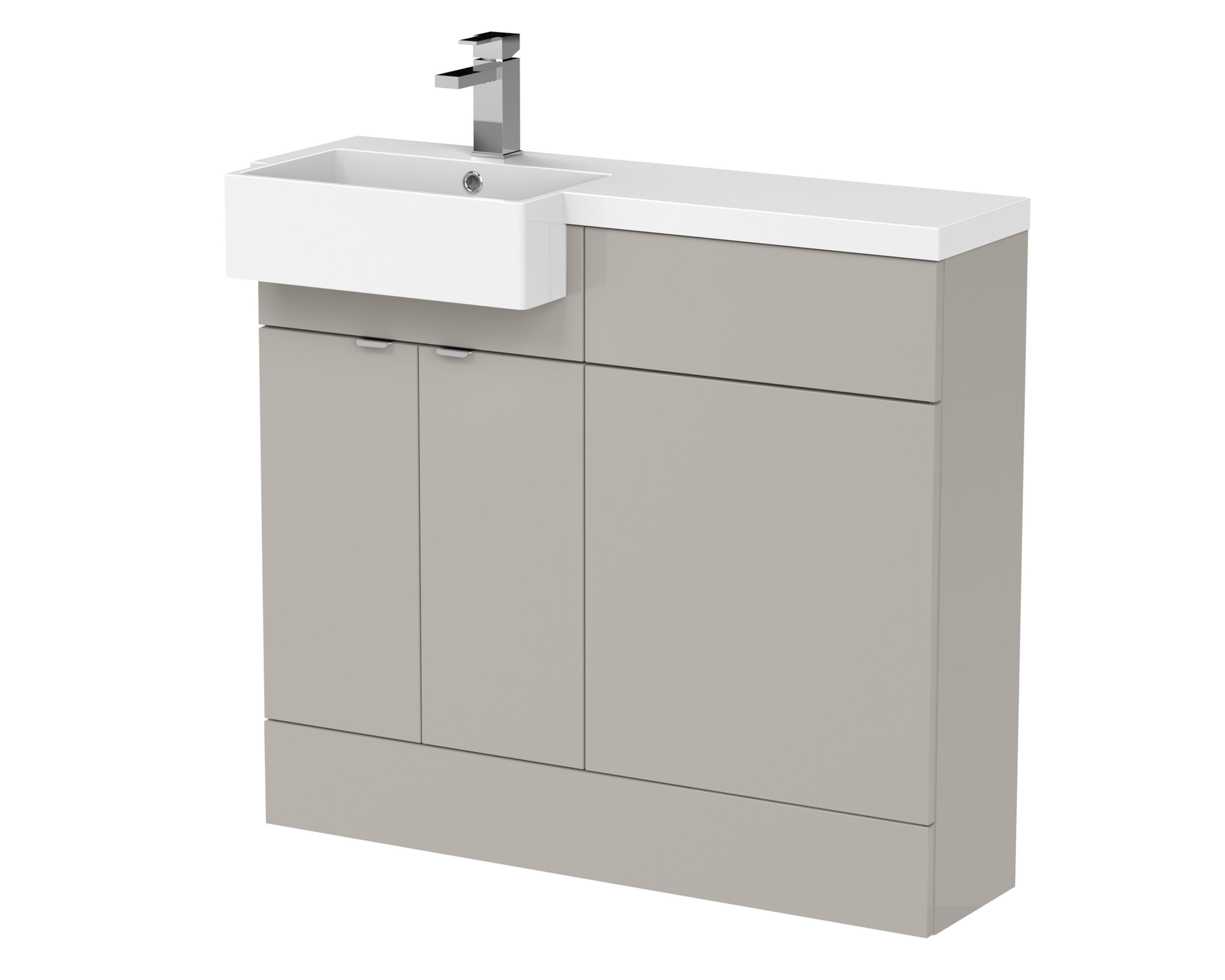 1000mm Combination Unit & Left Hand Semi Recessed Basin