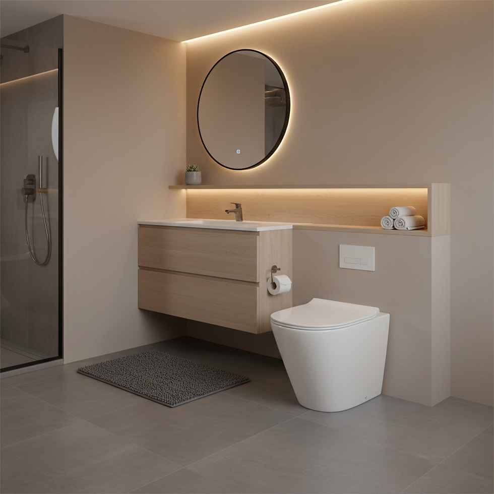 Thumbnail: ATLA Rimless Back to Wall Toilet Pan & Soft Close Seat