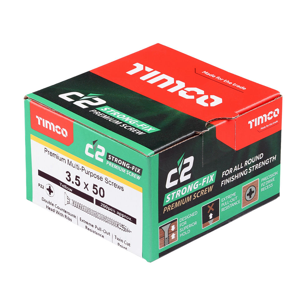 Thumbnail: 3.5mm C2 Strong Fix Woodscrews PZ2 Double Countersunk Sharp Point Yellow 200pack