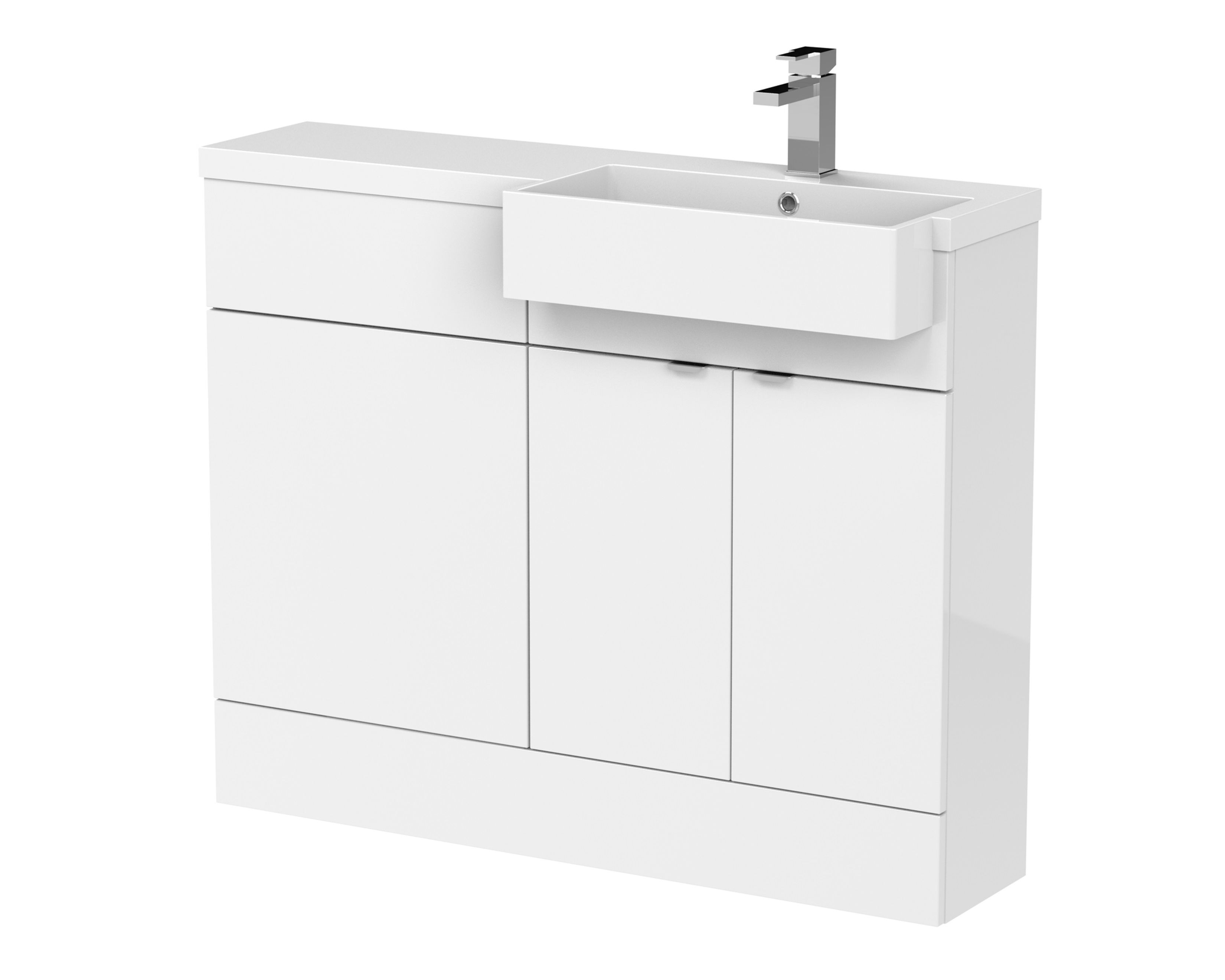 1100mm Combination Unit & Right Hand Semi Recessed Basin